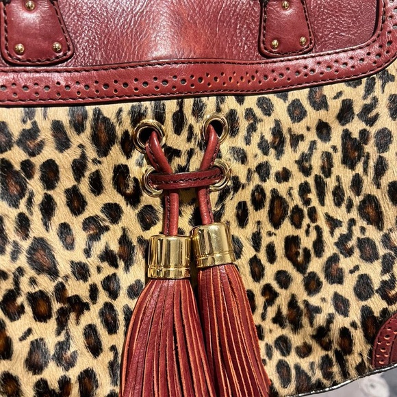 Leopard Print Leather Handbag - Picture 3 of 12